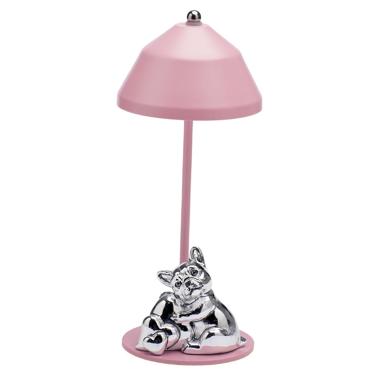 LAMPADA CON CARICA USB E BULLDOG - ROSA